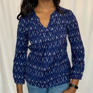 Blue aztec printed cotton shirt.